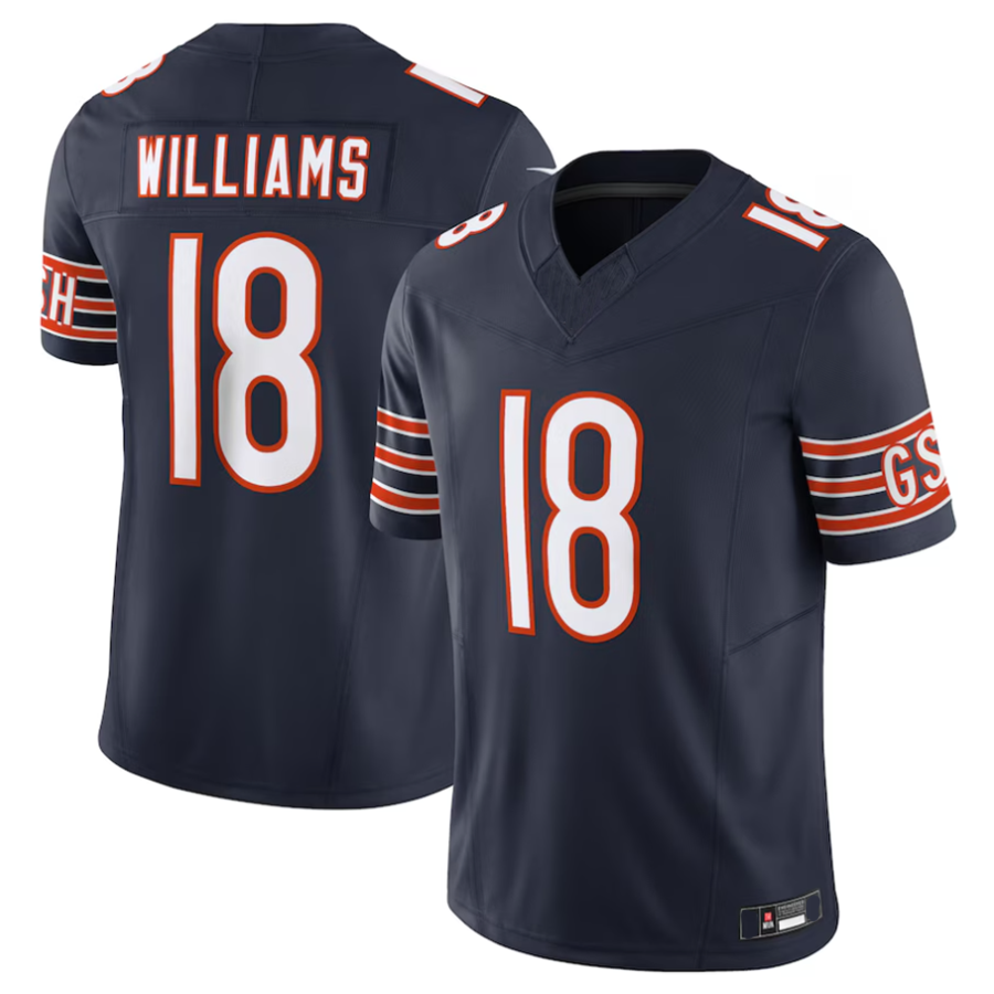 tocy C.Bears #18 Caleb Williams Navy Vapor F.U.S.E. Limited Jersey Player Stitched Jerseys