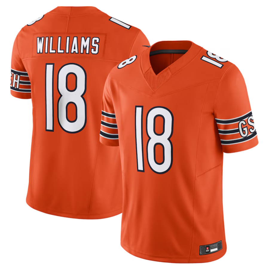 tocy C.Bears #18 Caleb Williams Orange Vapor F.U.S.E. Limited Jersey Player Stitched Jerseys