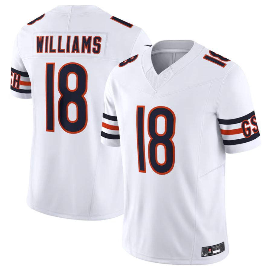 tocy C.Bears #18 Caleb Williams White Vapor F.U.S.E. Limited Jersey Player Stitched Jerseys