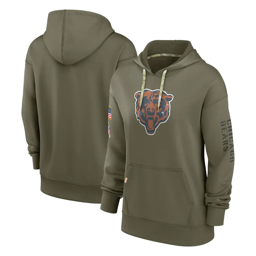 tocy C.Bears Olive Salute to Service Pullover Hoodies Blank Player Stitched Jerseys