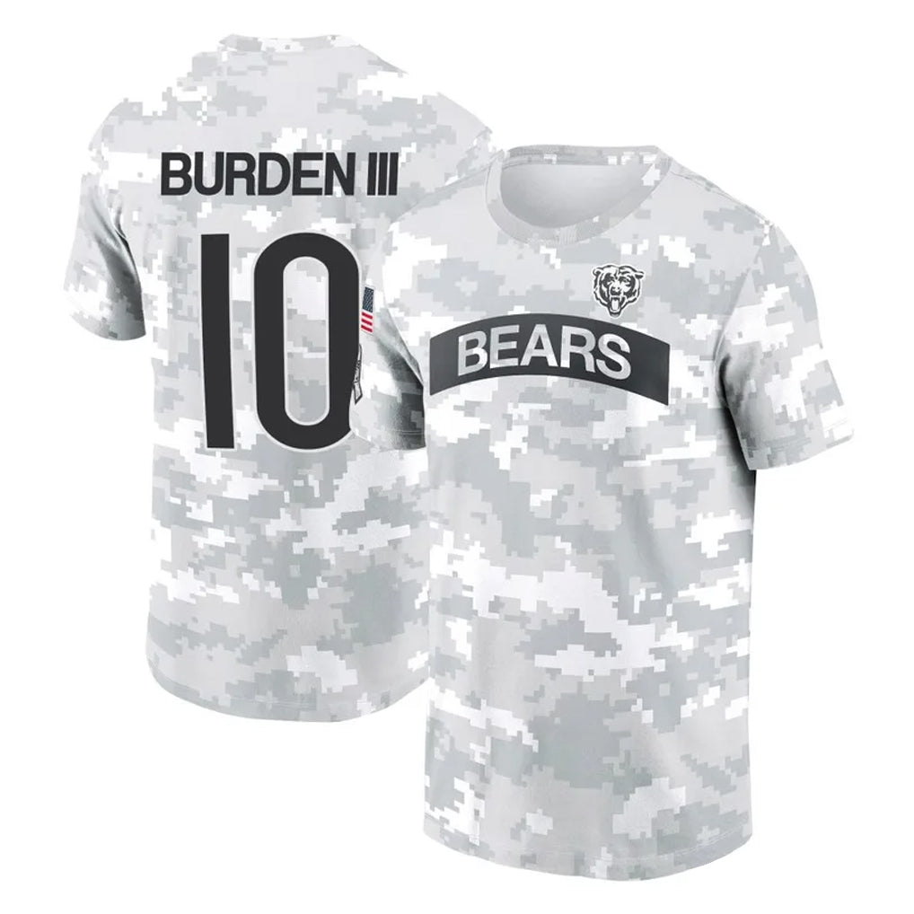 tocy C.Bears #10 Luther Burden III Player Arctic Camo Salute to Service Performance T-Shirt Limited Stitched Jerseys