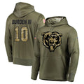 tocy C.Bears #10 Luther Burden III Player Olive Salute to Service Pullover Hoodies Home Game Stitched Jerseys