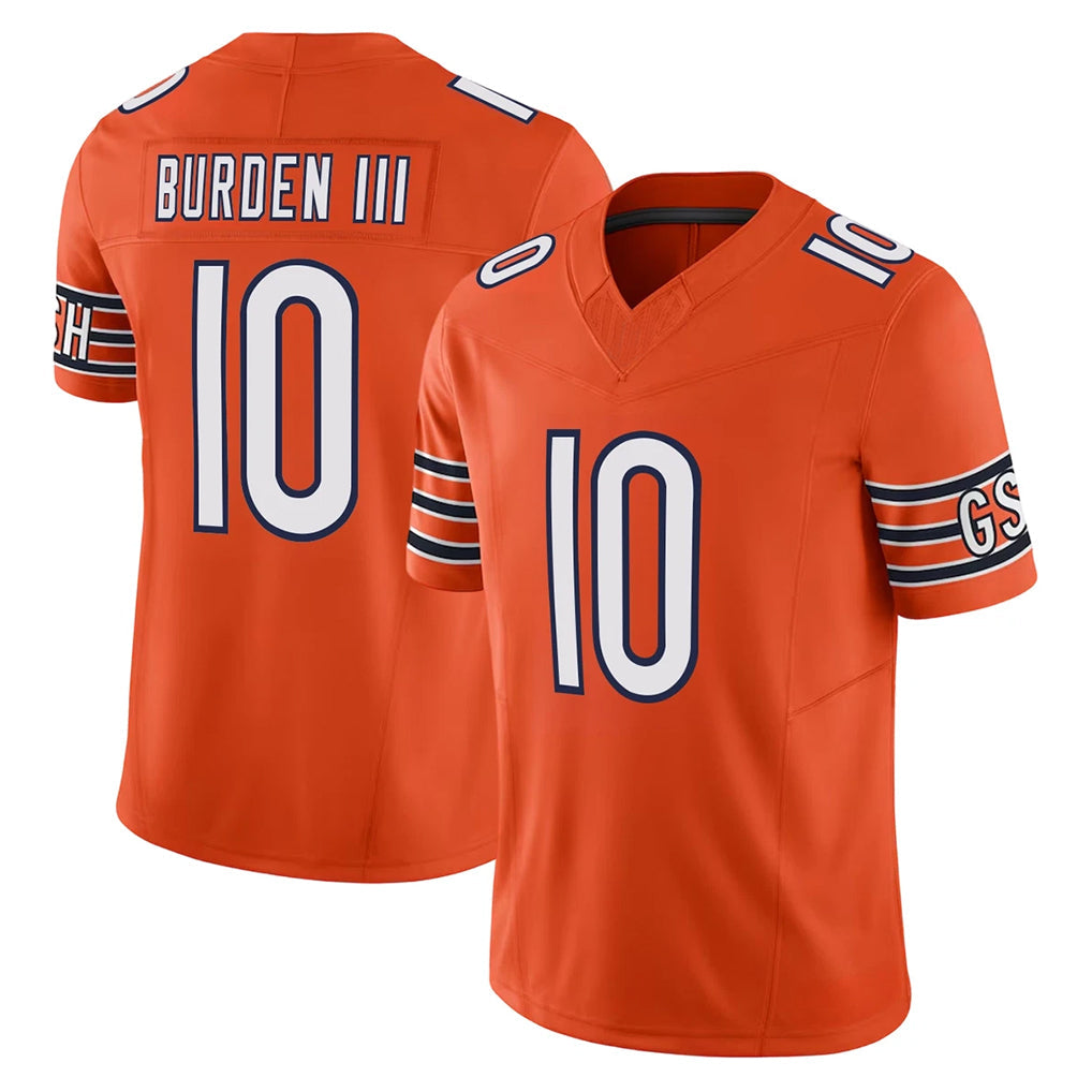 tocy C.Bears #10 Luther Burden III Player Orange Vapor F.U.S.E. Limited Home Game Stitched Jerseys