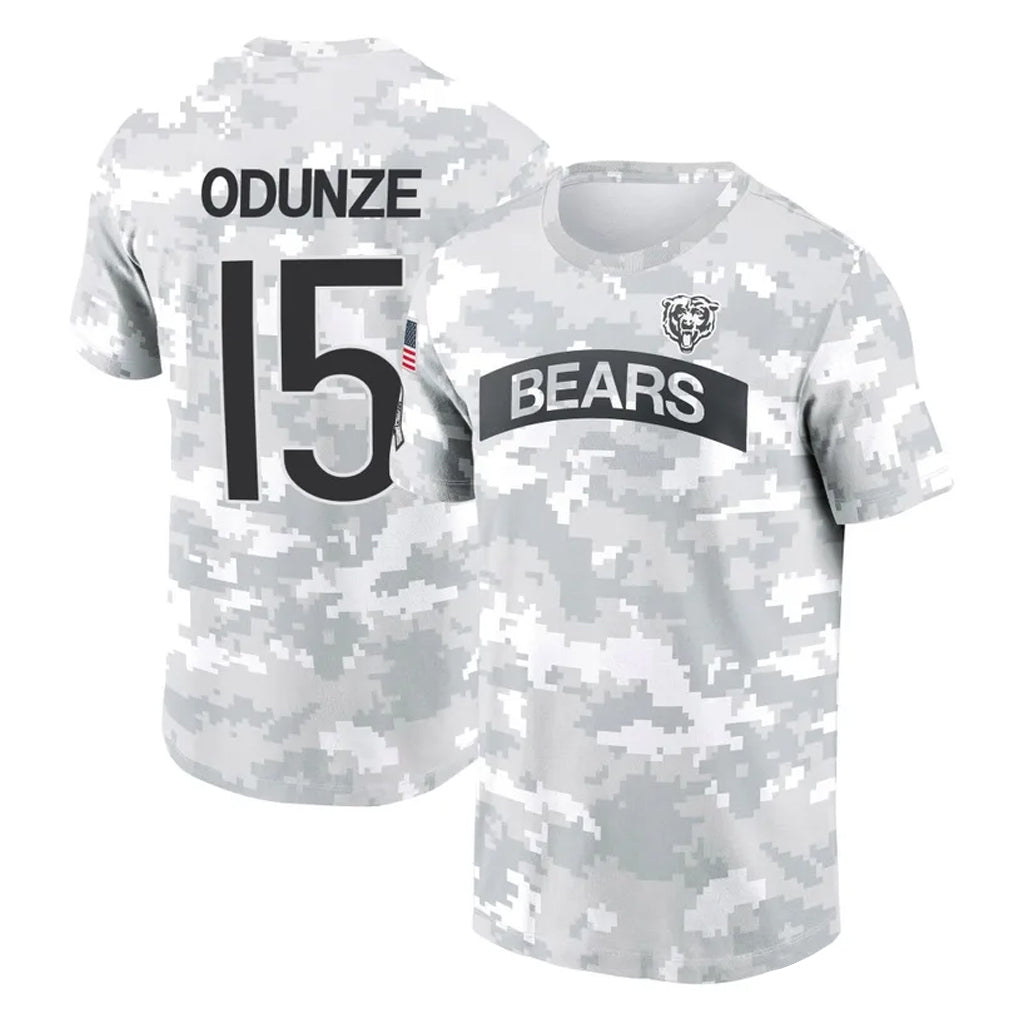 tocy C.Bears #15 Rome Odunze Player Arctic Camo Salute to Service Performance T-Shirt Limited Stitched Jerseys