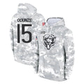 tocy C.Bears #15 Rome Odunze Player Arctic Camo Salute to Service Pullover Hoodies Limited Stitched Jerseys