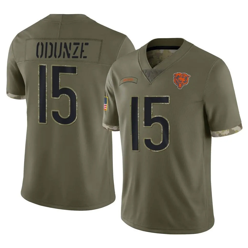 tocy C.Bears #15 Rome Odunze Player Olive Salute to Service Limited Game Stitched Jerseys