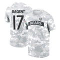 tocy C.Bears #17 Tyson Bagent Player Arctic Camo Salute to Service Performance T-Shirt Limited Stitched Jerseys