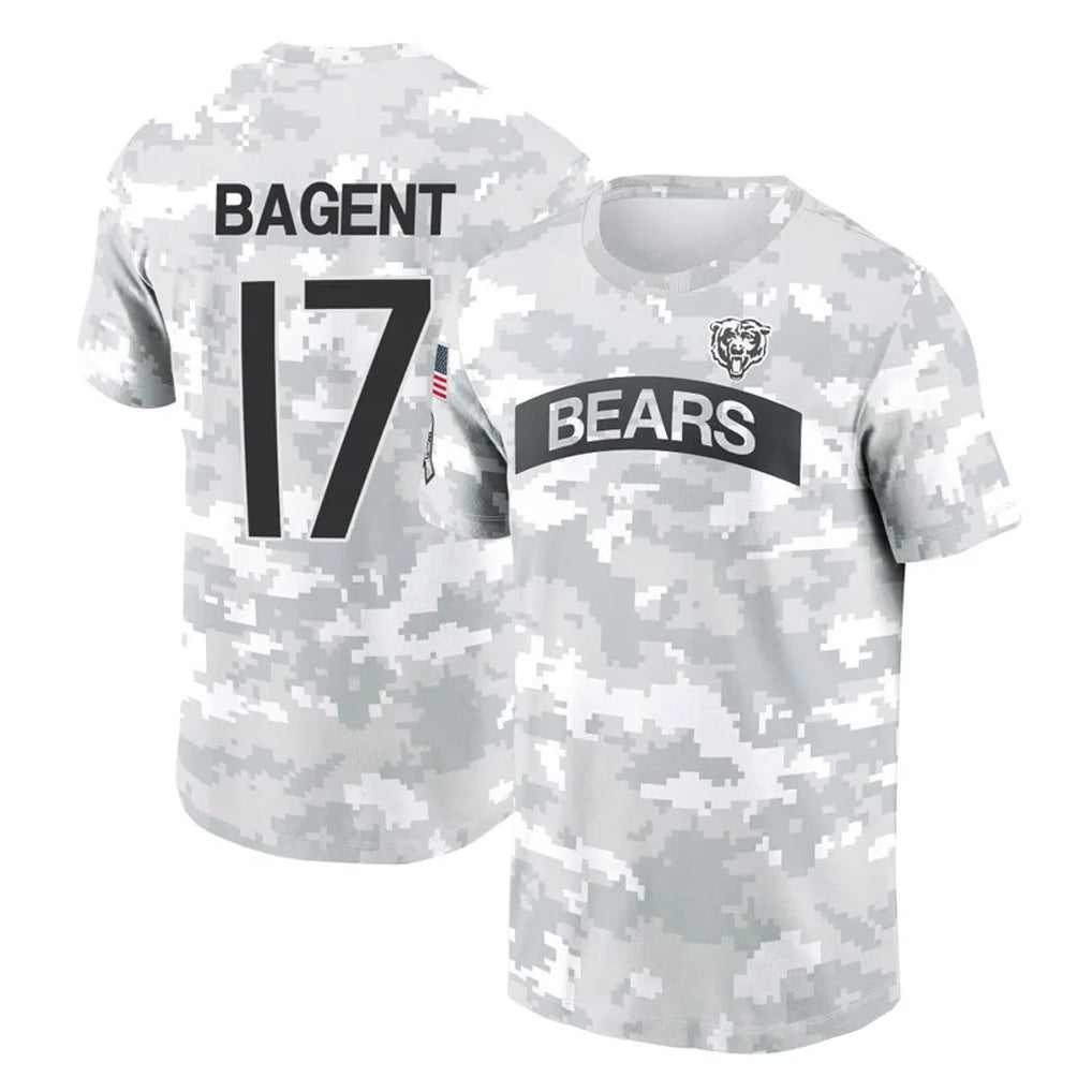 tocy C.Bears #17 Tyson Bagent Player Arctic Camo Salute to Service Performance T-Shirt Limited Stitched Jerseys