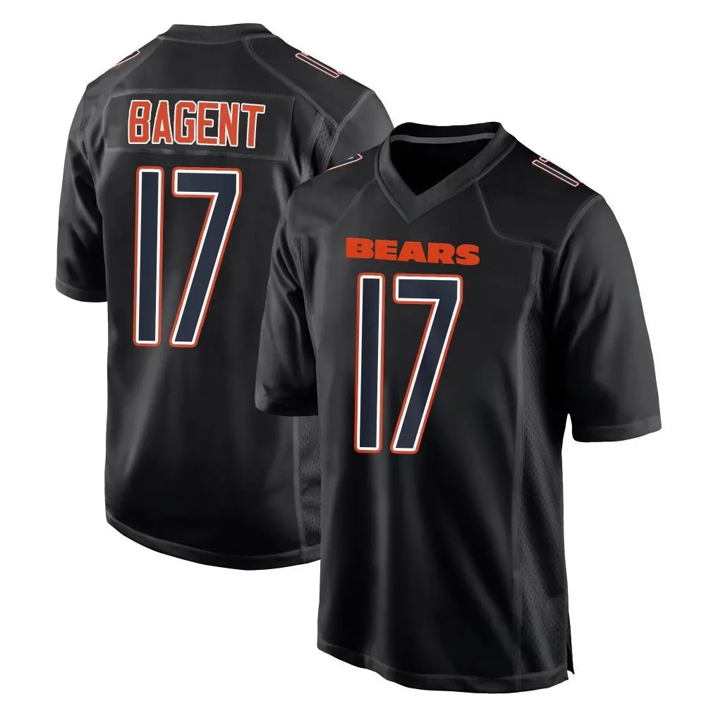 tocy C.Bears #17 Tyson Bagent Player Carbon Black Fashion Game Stitched Jerseys