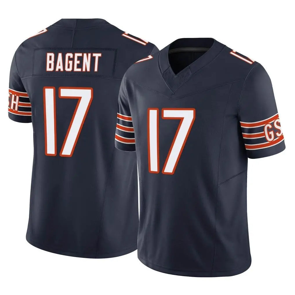 tocy C.Bears #17 Tyson Bagent Player Navy Vapor F.U.S.E. Limited Home Game Stitched Jerseys