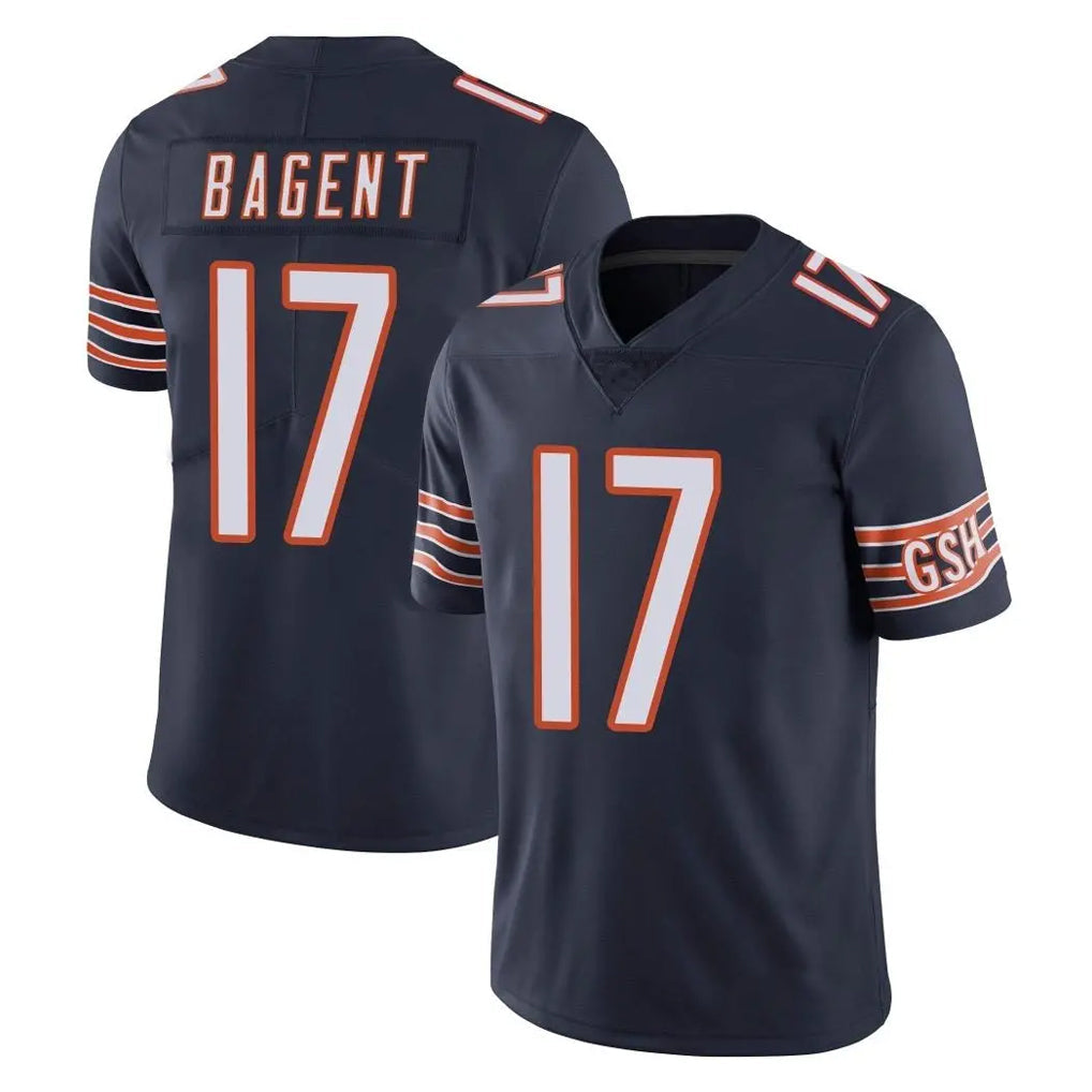 tocy C.Bears #17 Tyson Bagent Player Navy Vapor Untouchable Limited Home Game Stitched Jerseys