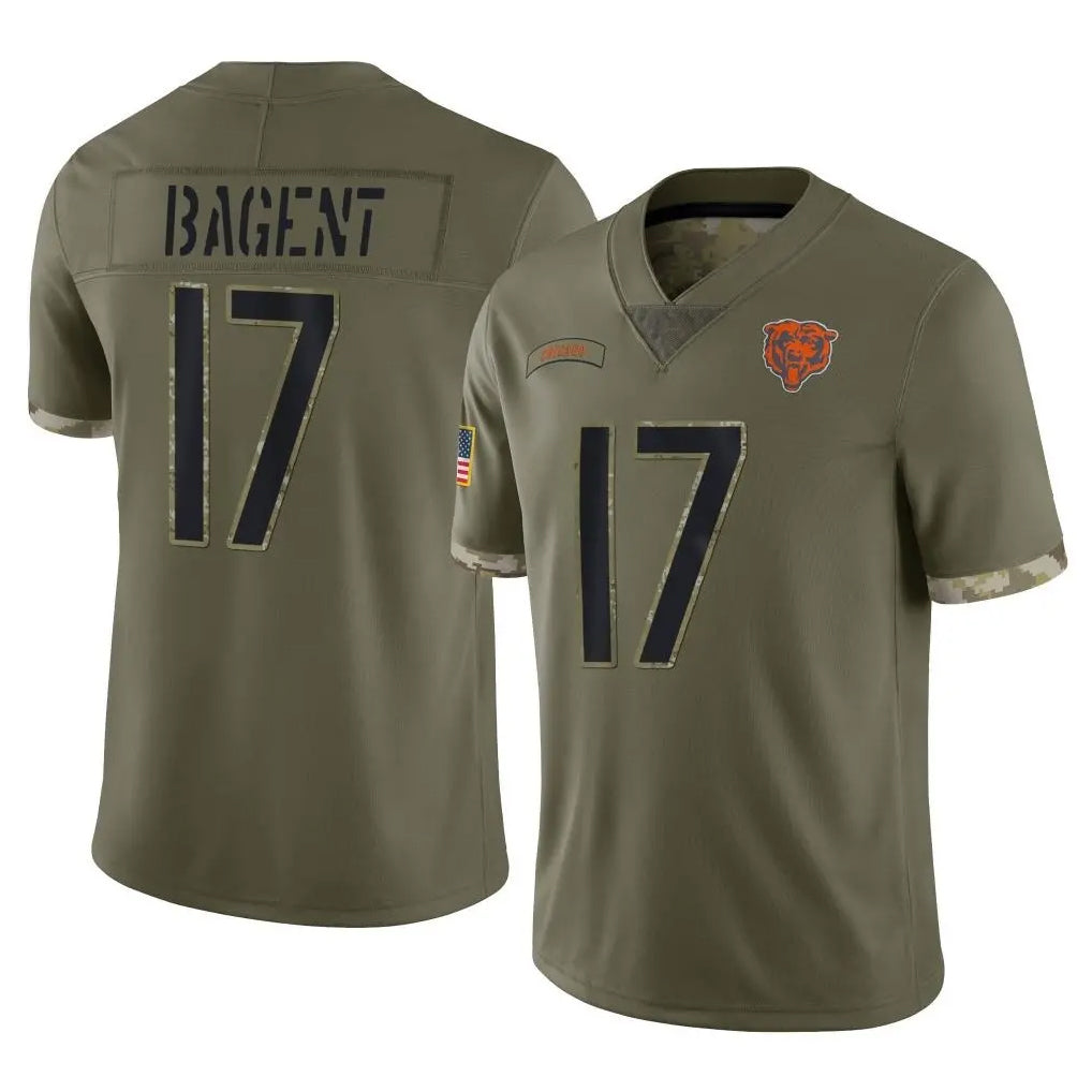 tocy C.Bears #17 Tyson Bagent Player Olive Salute to Service Limited Game Stitched Jerseys