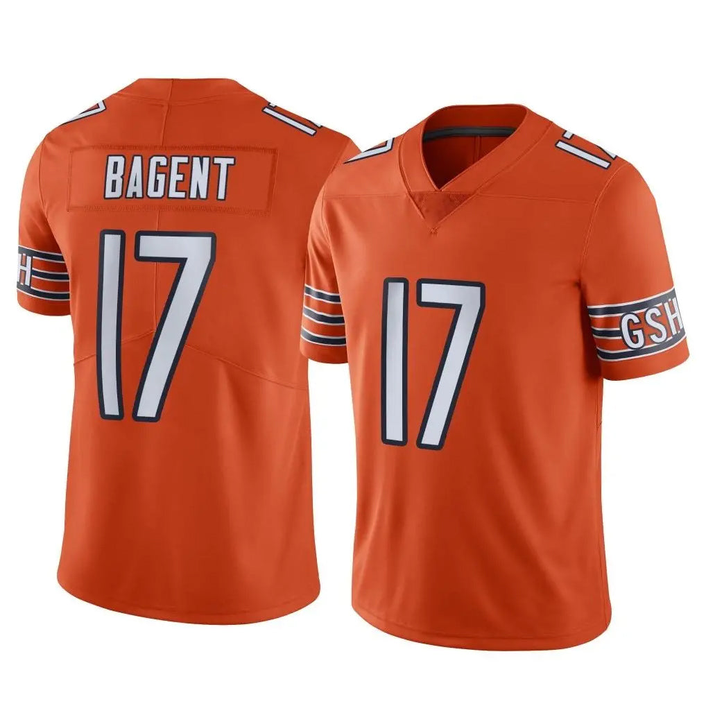 tocy C.Bears #17 Tyson Bagent Player Orange Alternate Vapor Limited Home Game Stitched Jerseys