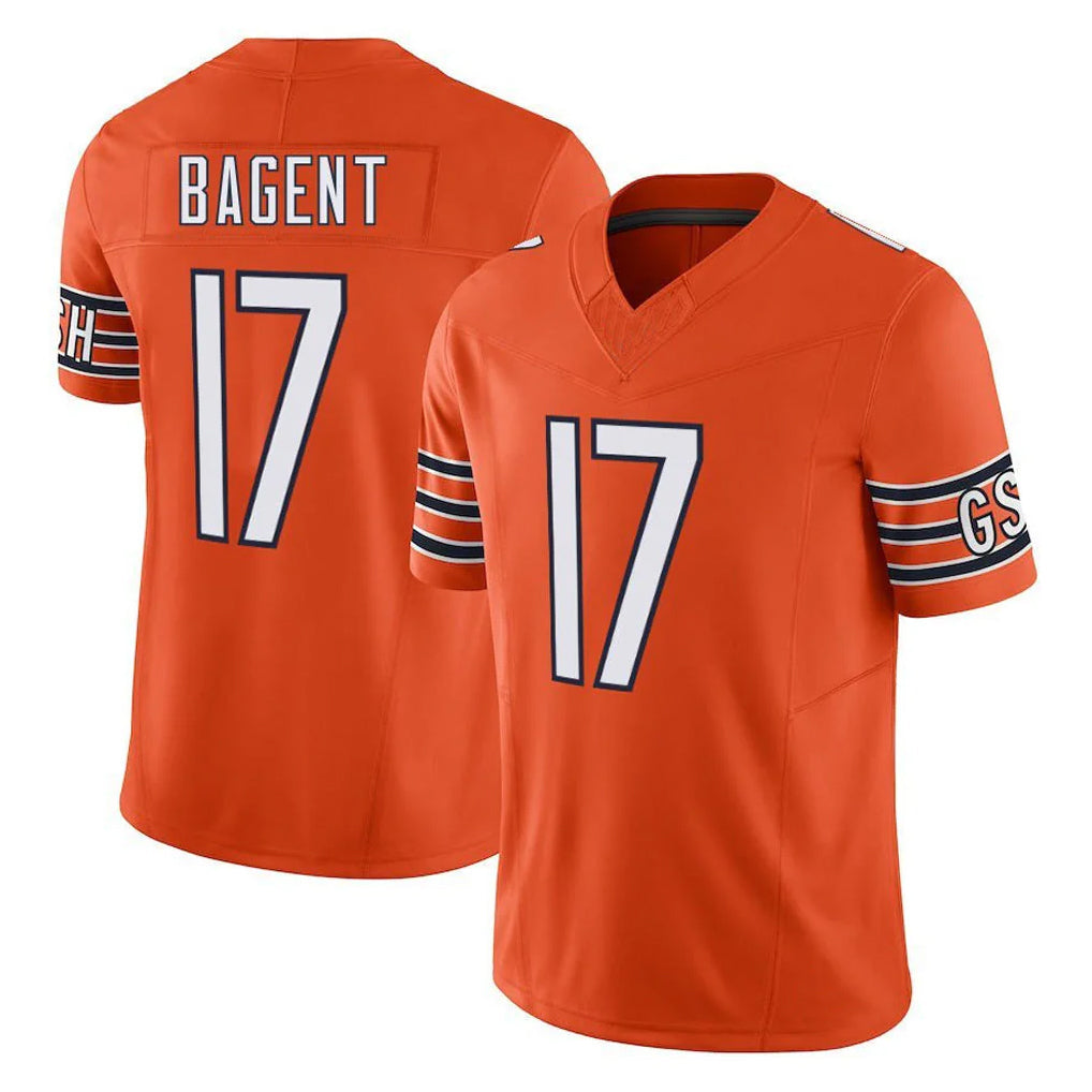 tocy C.Bears #17 Tyson Bagent Player Orange Vapor F.U.S.E. Limited Home Game Stitched Jerseys