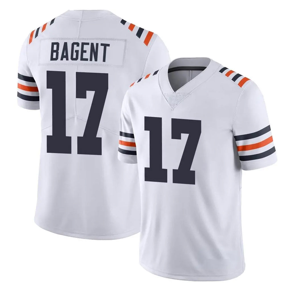 tocy C.Bears #17 Tyson Bagent Player White Classic Vapor Limited Home Game Stitched Jerseys