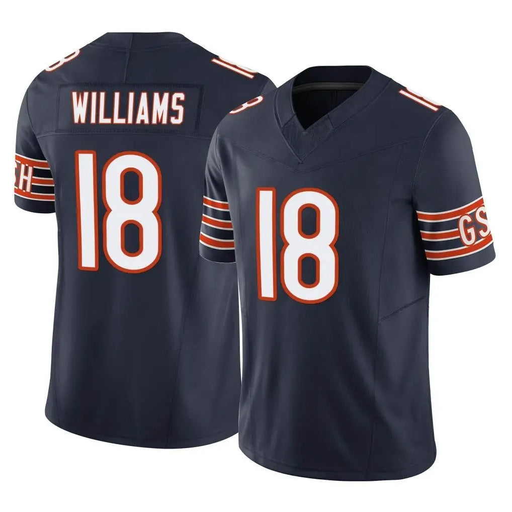 tocy C.Bears #18 Caleb Williams Player Navy Vapor F.U.S.E. Limited Home Game Stitched Jerseys
