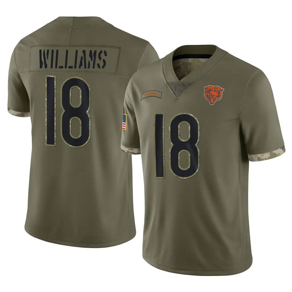 tocy C.Bears #18 Caleb Williams Player Olive Salute to Service Limited Game Stitched Jerseys