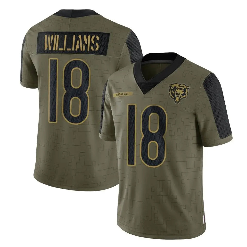 tocy C.Bears #18 Caleb Williams Player Olive Salute to Service Limited Stitched Jerseys
