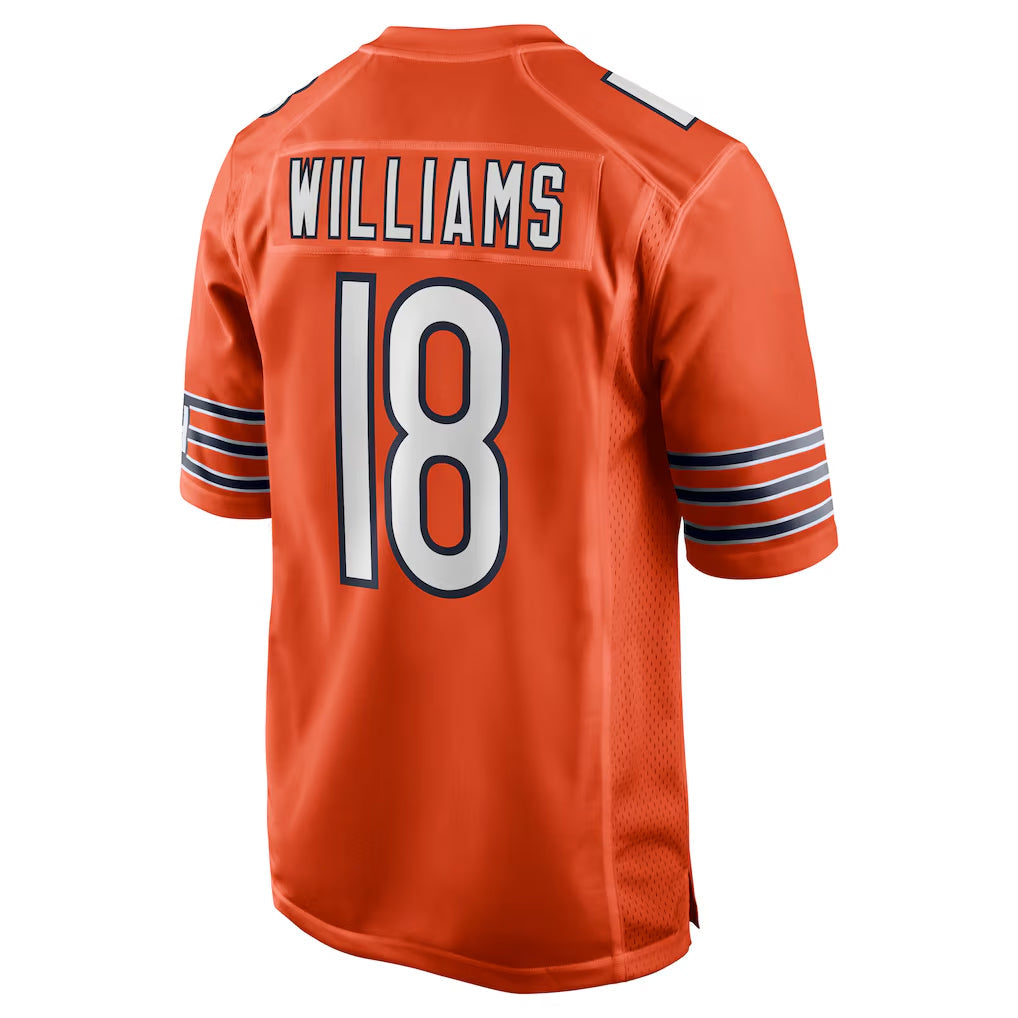 tocy C.Bears #18 Caleb Williams Player Orange Home Game Stitched Jerseys
