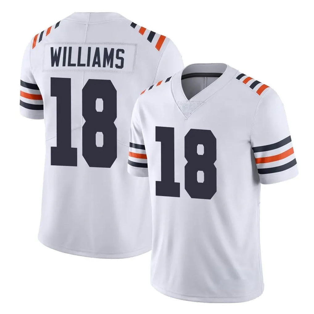 tocy C.Bears #18 Caleb Williams Player White Classic Vapor Limited Home Game Stitched Jerseys