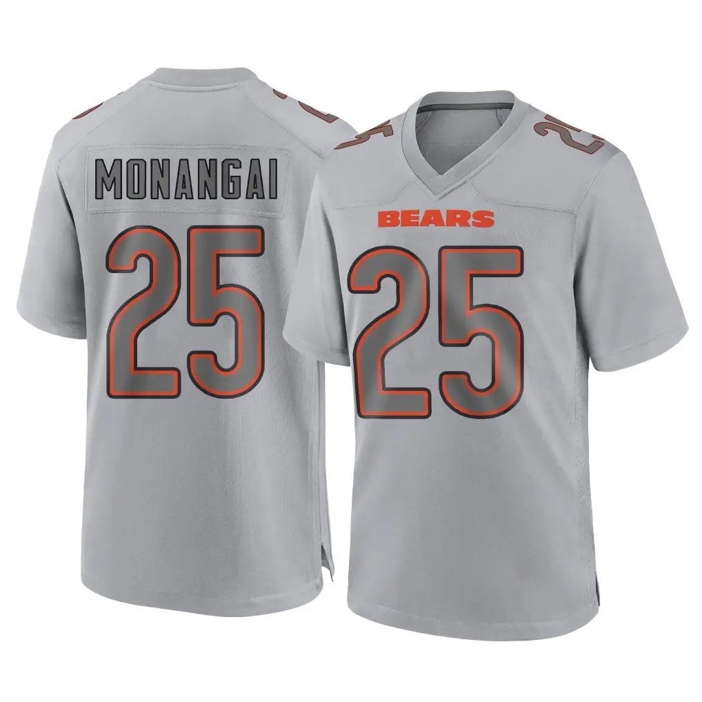tocy C.Bears #25 Kyle Monangai Player Gray Atmosphere Fashion Game Stitched Jerseys