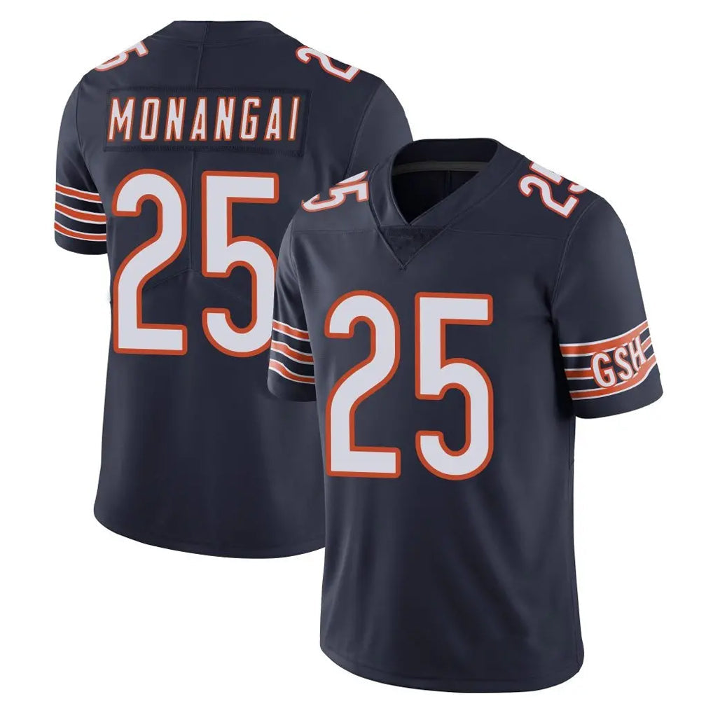 tocy C.Bears #25 Kyle Monangai Player Navy Vapor Untouchable Limited Home Game Stitched Jerseys