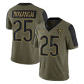 tocy C.Bears #25 Kyle Monangai Player Olive Salute to Service Limited Stitched Jerseys