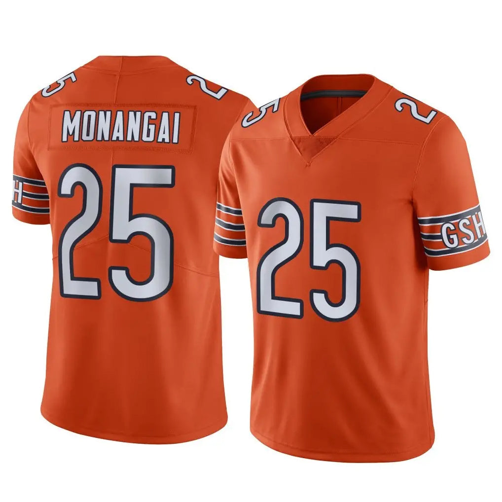 tocy C.Bears #25 Kyle Monangai Player Orange Alternate Vapor Limited Home Game Stitched Jerseys