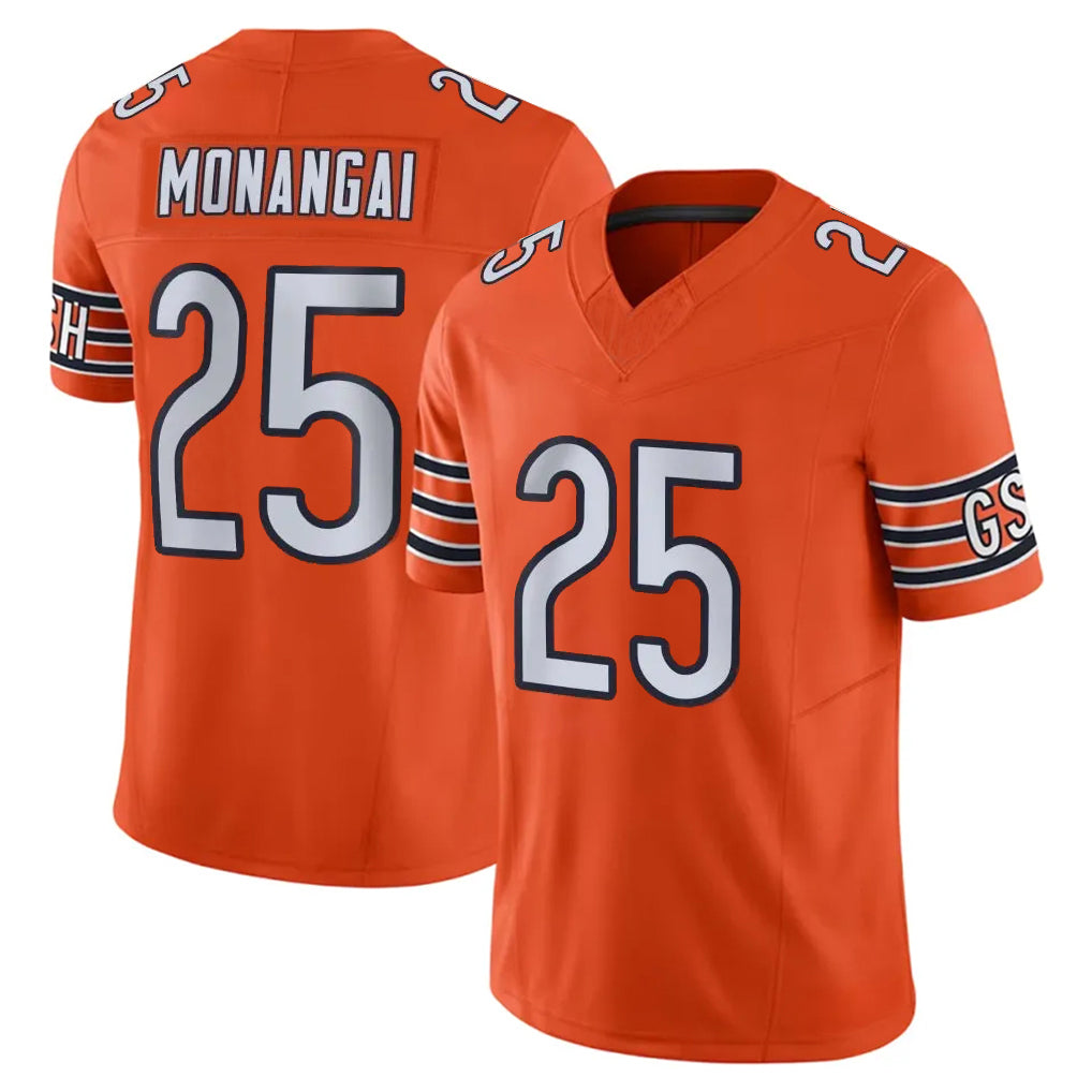 tocy C.Bears #25 Kyle Monangai Player Orange Vapor F.U.S.E. Limited Home Game Stitched Jerseys