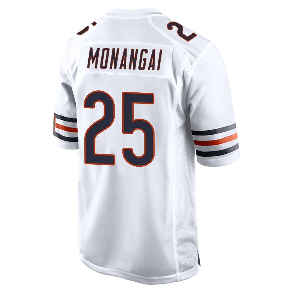 tocy C.Bears #25 Kyle Monangai Player White Home Game Stitched Jerseys