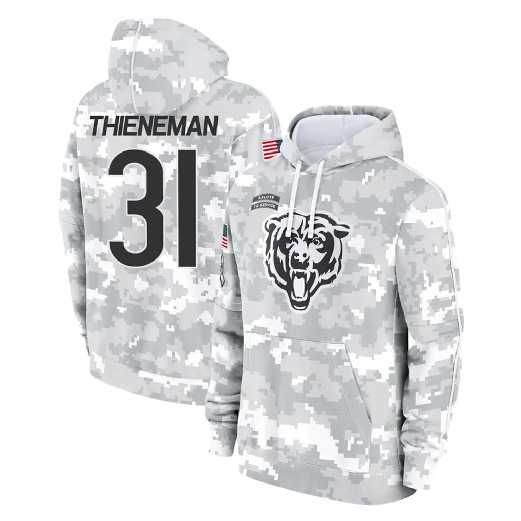 tocy C.Bears #31 Dillon Thieneman Player Arctic Camo Salute to Service Pullover Hoodies Limited Stitched Jerseys