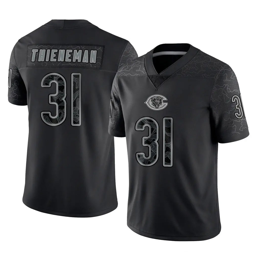 tocy C.Bears #31 Dillon Thieneman Player Black REFLECTIVE Limited Game Stitched Jerseys