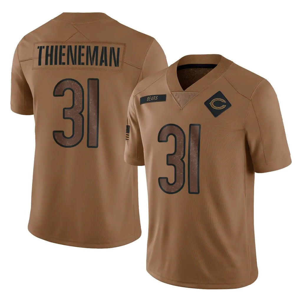 tocy C.Bears #31 Dillon Thieneman Player Brown Salute to Service Limited Stitched Jerseys