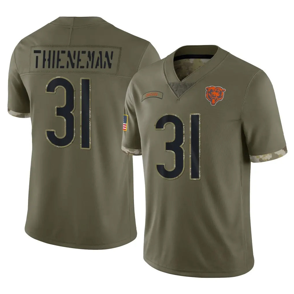 tocy C.Bears #31 Dillon Thieneman Player Olive Salute to Service Limited Game Stitched Jerseys
