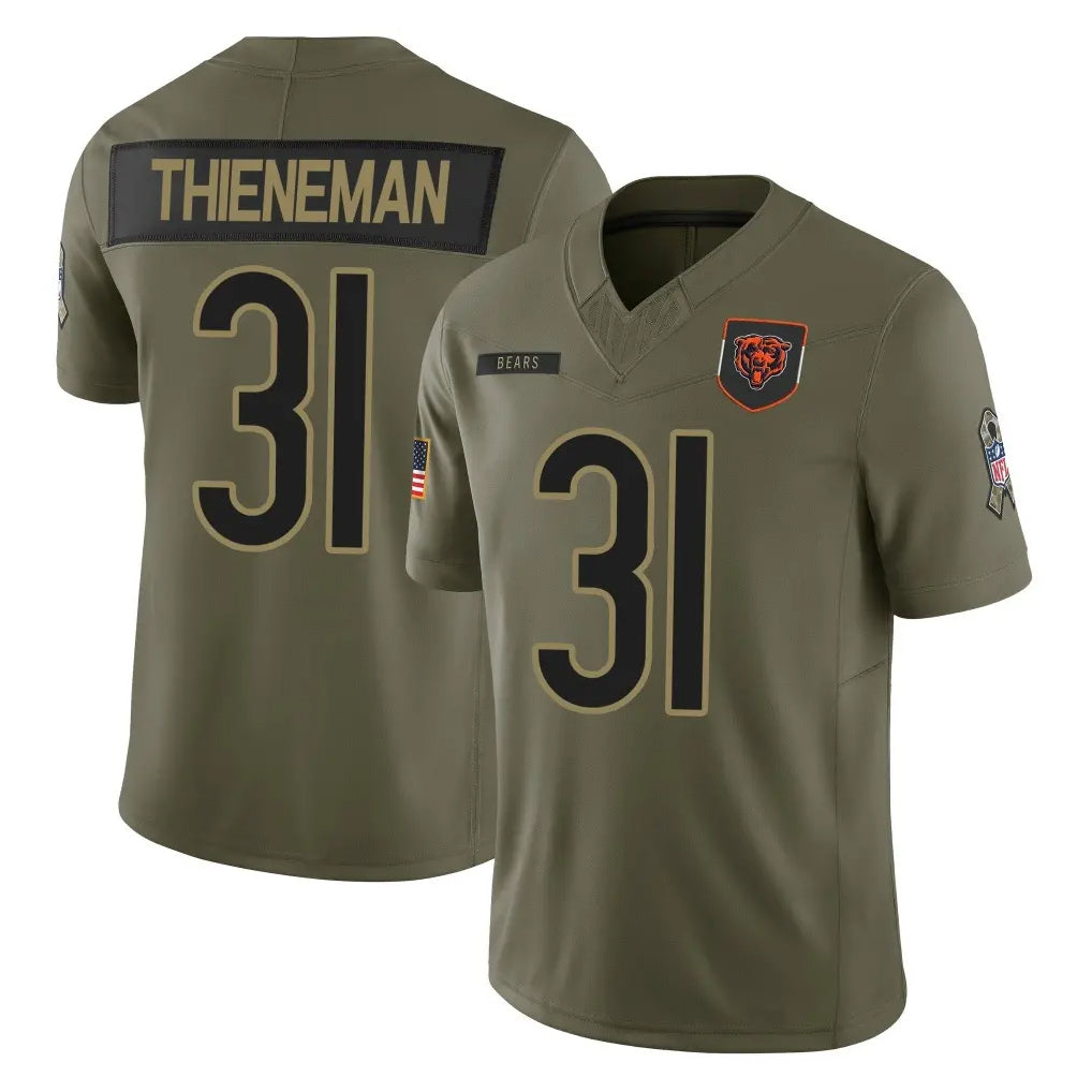 tocy C.Bears #31 Dillon Thieneman Player Olive Salute to Service Limited Home Game Stitched Jerseys