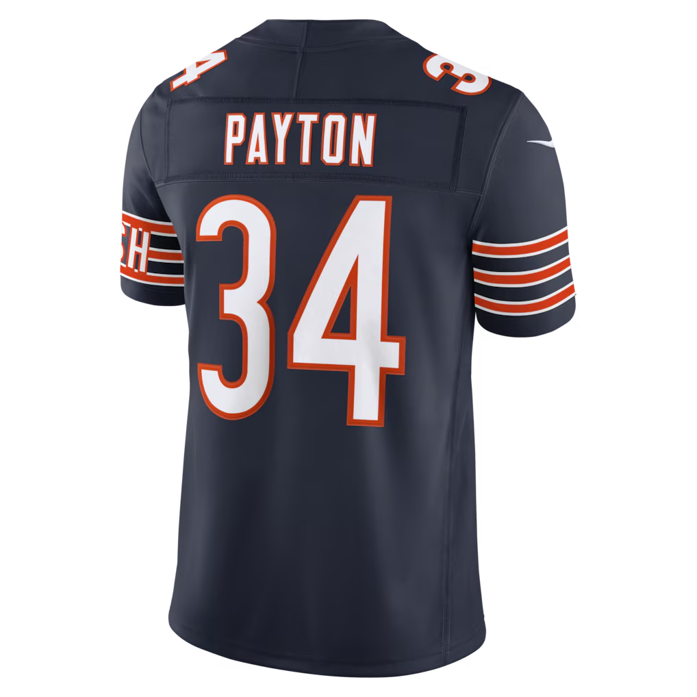 tocy C.Bears #34 Walter Payton Navy Vapor F.U.S.E. Stitched Retired Limited Stitched Jerseys