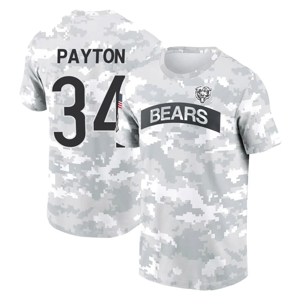 tocy C.Bears #34 Walter Payton Player Arctic Camo Salute to Service Performance T-Shirt Limited Stitched Jerseys