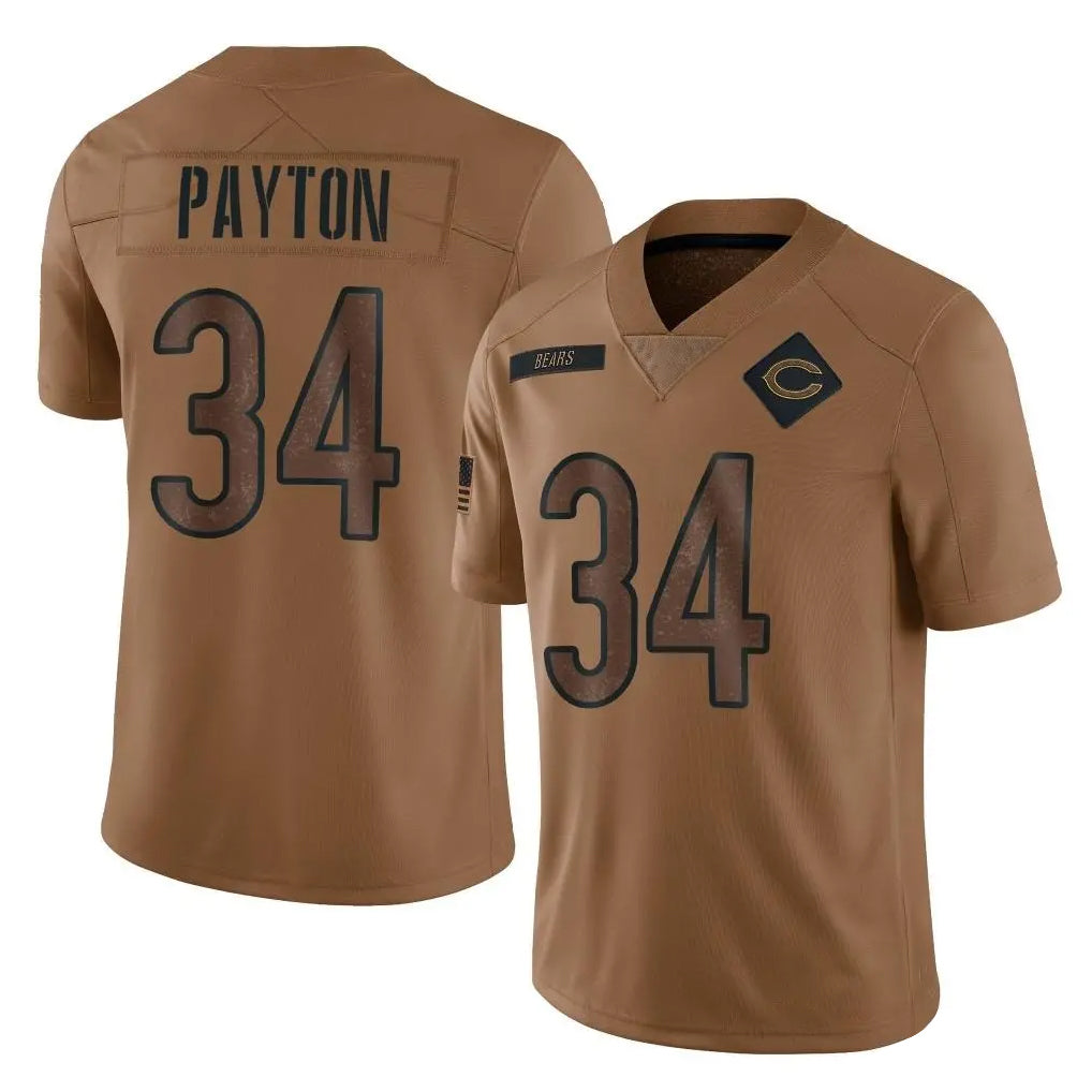 tocy C.Bears #34 Walter Payton Player Brown Salute to Service Limited Stitched Jerseys