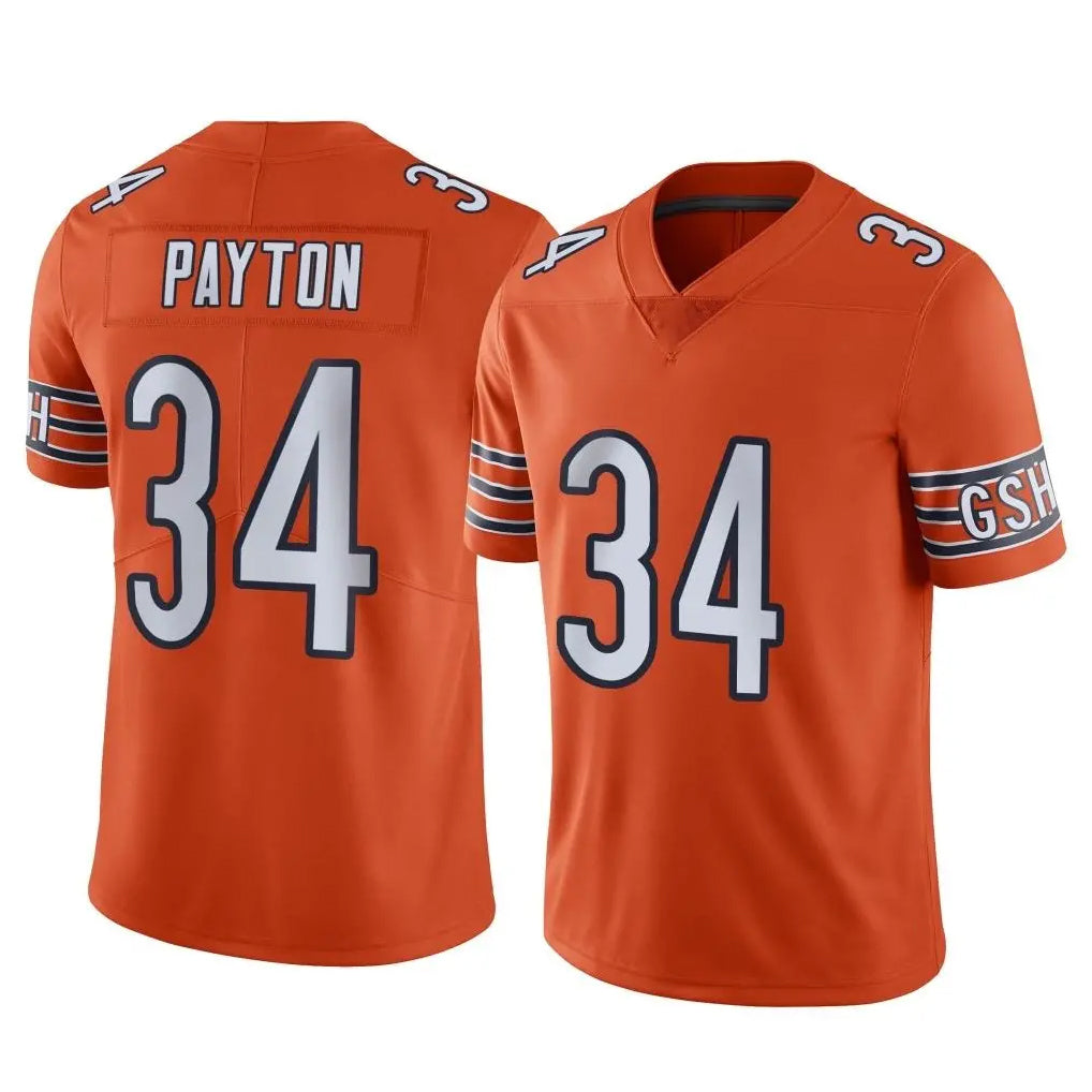 tocy C.Bears #34 Walter Payton Player Orange Alternate Vapor Limited Home Game Stitched Jerseys