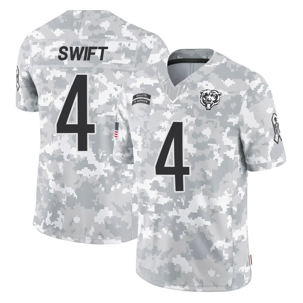 tocy C.Bears #4 D'Andre Swift Player Arctic Camo Salute to Service Limited Stitched Jerseys