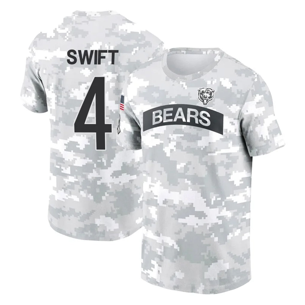 tocy C.Bears #4 D'Andre Swift Player Arctic Camo Salute to Service Performance T-Shirt Limited Stitched Jerseys