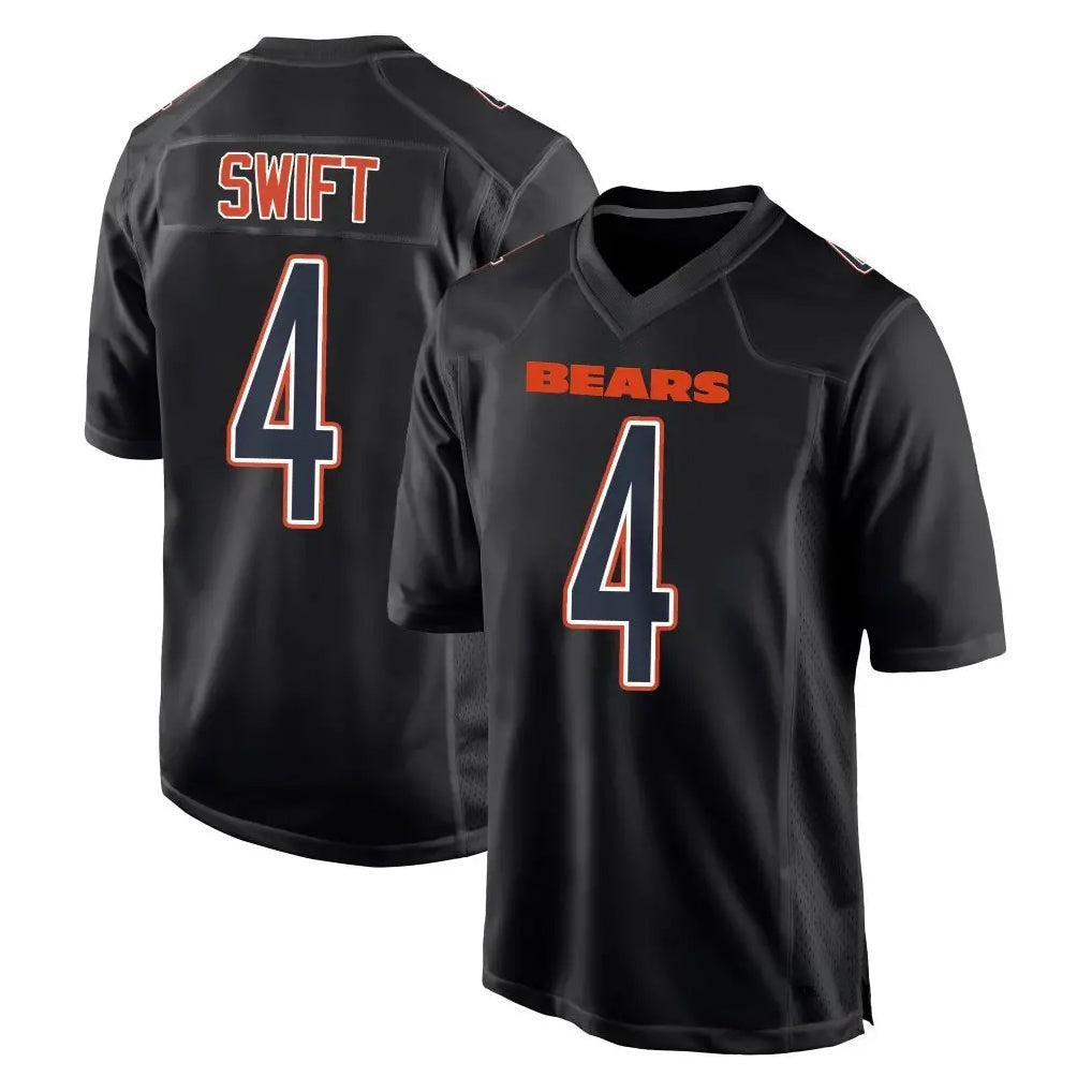 tocy C.Bears #4 D'Andre Swift Player Carbon Black Fashion Game Stitched Jerseys