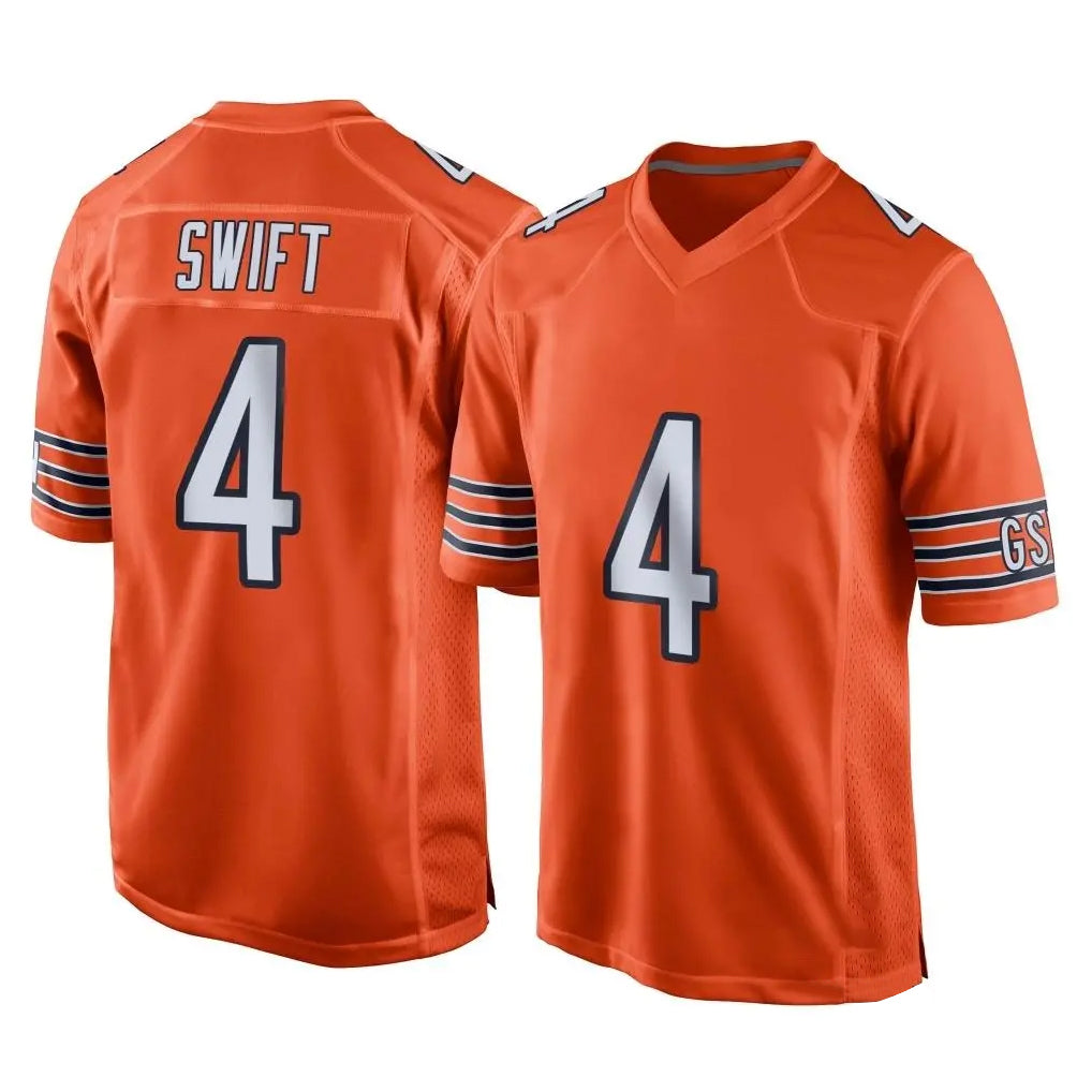 tocy C.Bears #4 D'Andre Swift Player Orange Home Game Stitched Jerseys