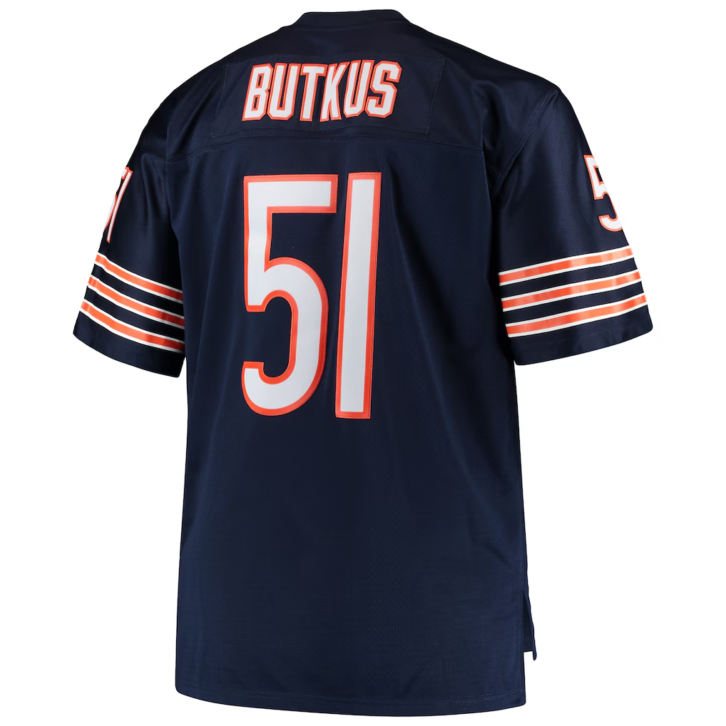 tocy C.Bears #51 Dick Butkus Mitchell & Ness Navy Big & Tall 1966 Retired Player Replica Jersey