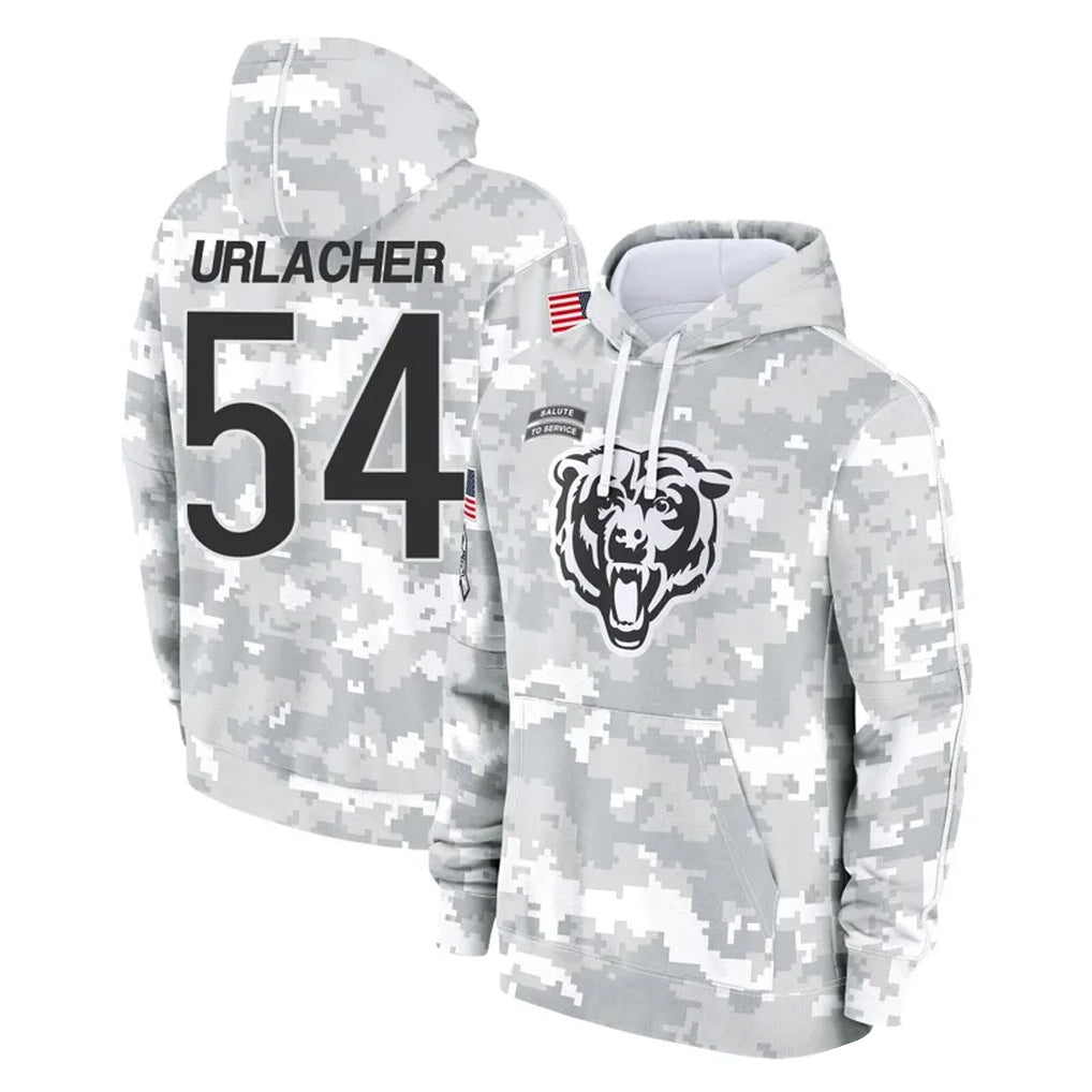 tocy C.Bears #54 Brian Urlacher Player Arctic Camo Salute to Service Pullover Hoodies Limited Stitched Jerseys