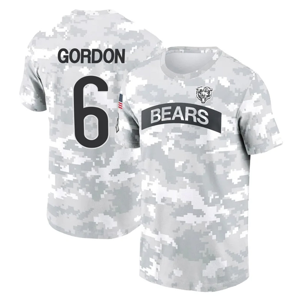 tocy C.Bears #6 Kyler Gordon Player Arctic Camo Salute to Service Performance T-Shirt Limited Stitched Jerseys