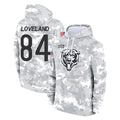 tocy C.Bears #84 Colston Loveland Player Arctic Camo Salute to Service Pullover Hoodies Limited Stitched Jerseys