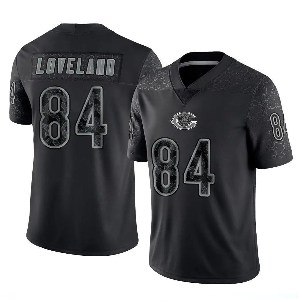 tocy C.Bears #84 Colston Loveland Player Black REFLECTIVE Limited Game Stitched Jerseys