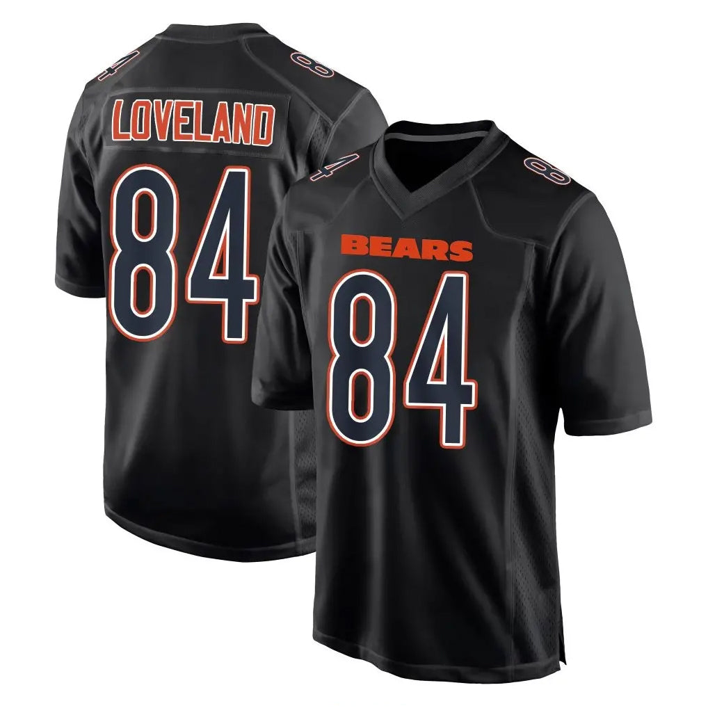 tocy C.Bears #84 Colston Loveland Player Carbon Black Fashion Game Stitched Jerseys