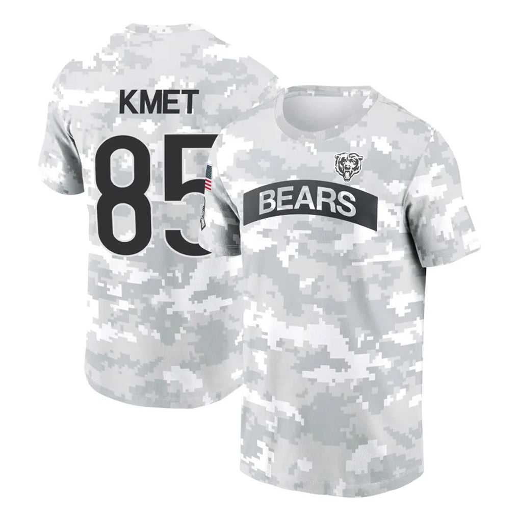 tocy C.Bears #85 Cole Kmet Player Arctic Camo Salute to Service Performance T-Shirt Limited Stitched Jerseys